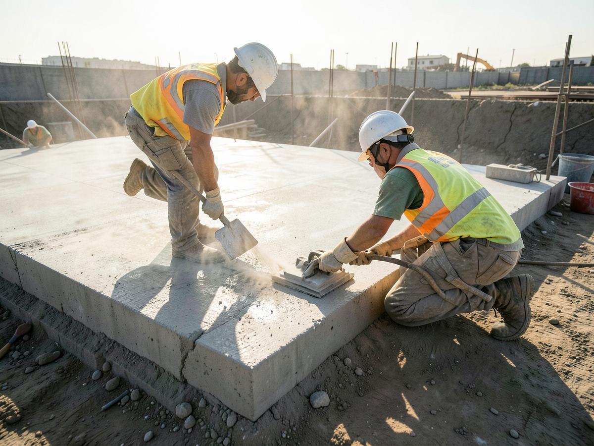 Poured garage slab
